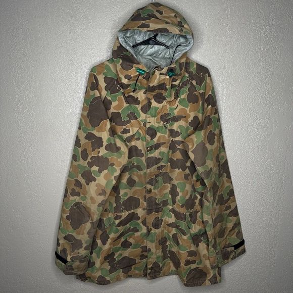 American Vintage 70s 80s Early Winters Camo Goretex Jacket XL - Picture 2 of 7